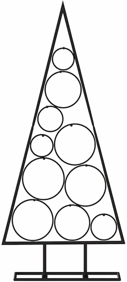 Metalinė Kalėdų eglutė, juodos spalvos, 90 cm
