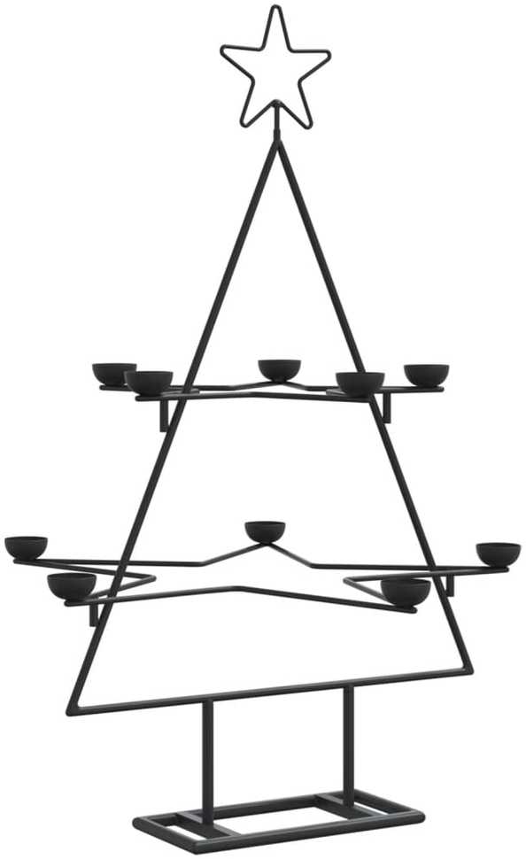 Metalinė Kalėdų eglutė, juodos spalvos, 75cm