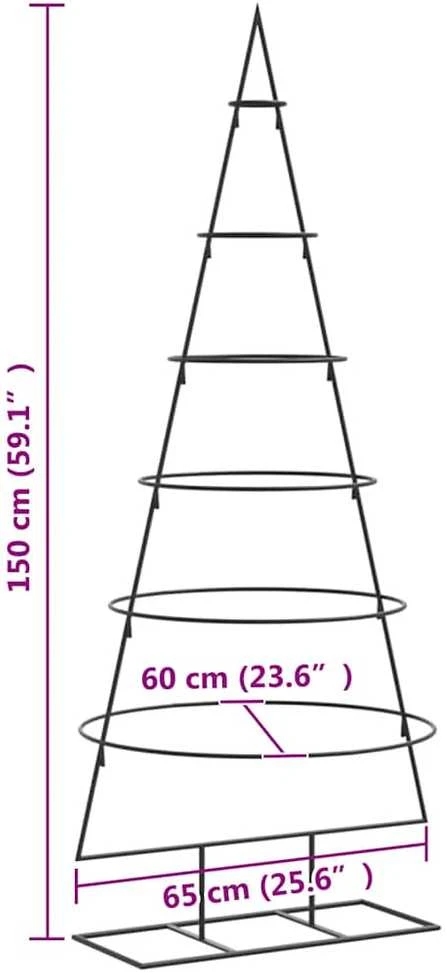 Metalinė Kalėdų eglutė, juodos spalvos, 150 cm