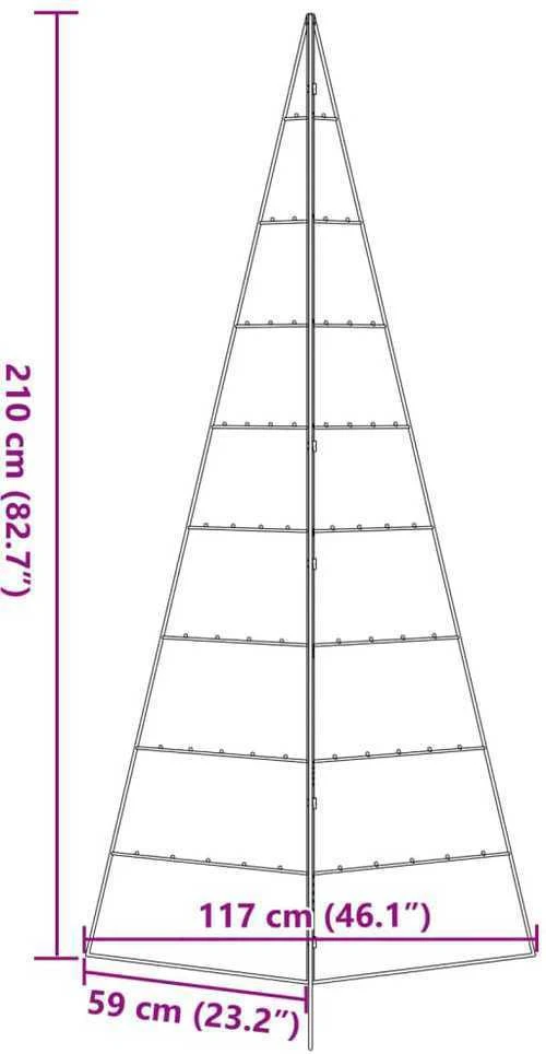 Metalinė Kalėdų eglutė, juodos spalvos, 210cm