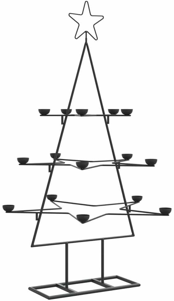 Metalinė Kalėdų eglutė, juodos spalvos, 105cm