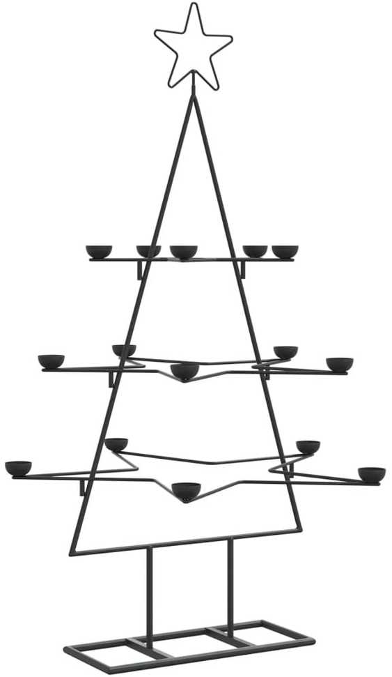 Metalinė Kalėdų eglutė, juodos spalvos, 105cm