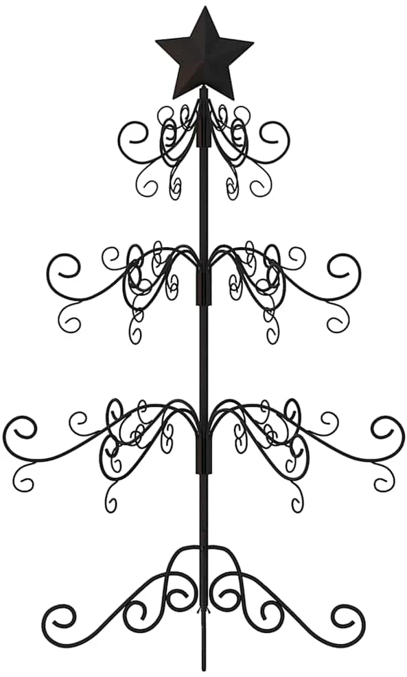 Metalinė Kalėdų eglutė, juodos spalvos, 90 cm