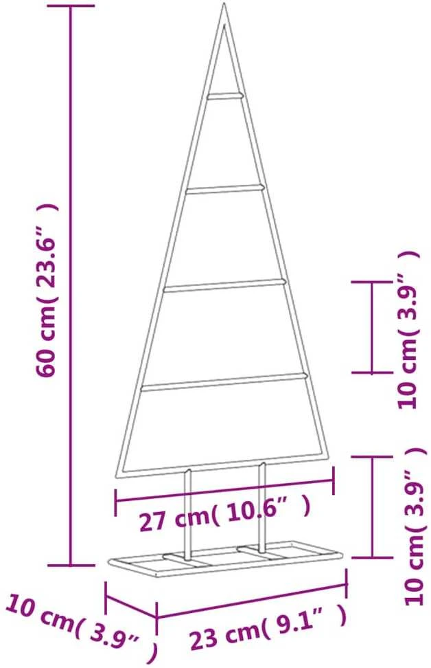 Metalinė Kalėdų eglutė, juodos spalvos, 60 cm