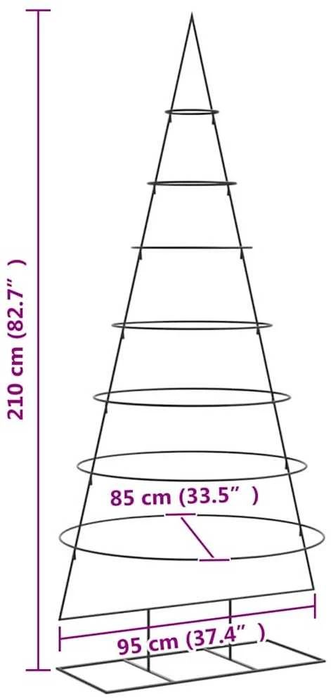 Metalinė Kalėdų eglutė, juodos spalvos, 210cm