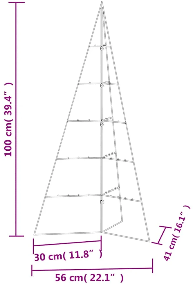 Metalinė Kalėdų eglutė, juodos spalvos, 100 cm