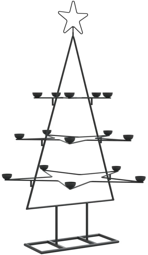 Metalinė Kalėdų eglutė, juodos spalvos, 105cm