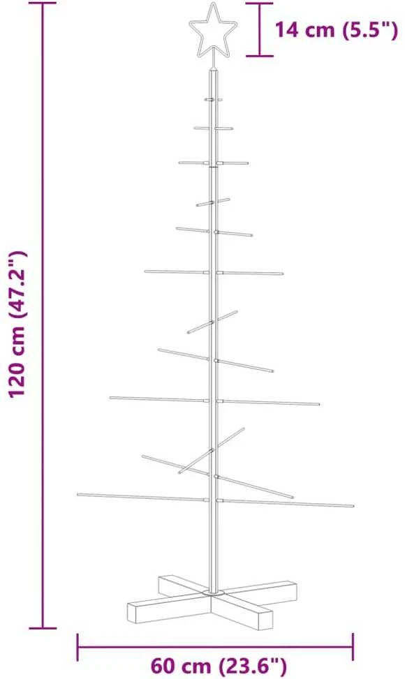 Metalinė Kalėdų eglutė su mediniu pagrindu, juoda, 120 cm