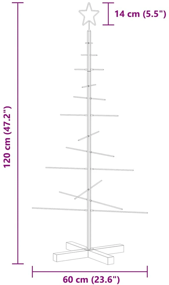 Metalinė Kalėdų eglutė su mediniu pagrindu, juoda, 120 cm
