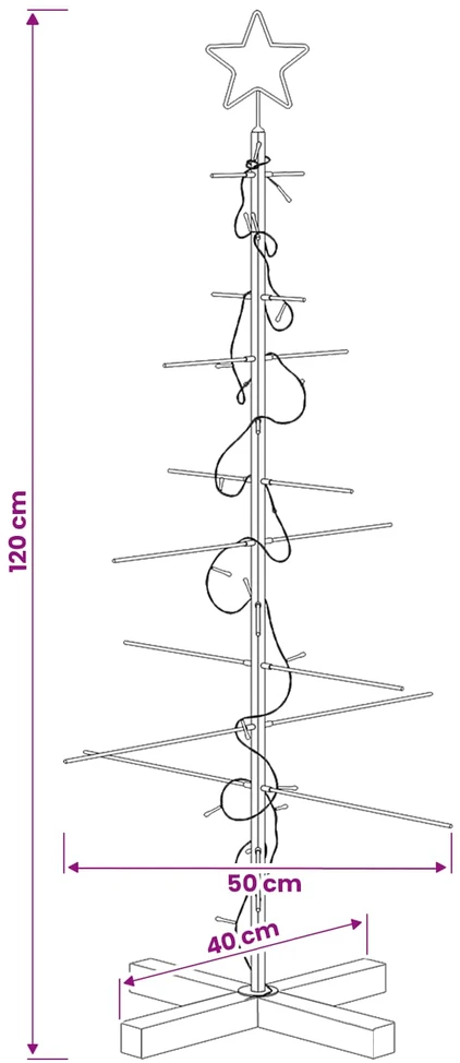 Metalinis Kalėdų medis KUOPIO 120 cm Šilta balta Plienas Juoda