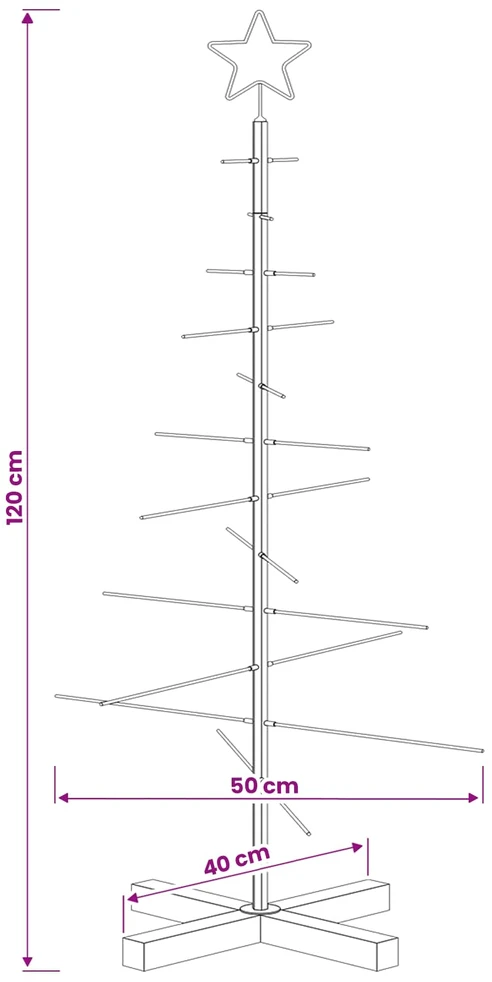 Metalinė Kalėdų eglutė su stovu KUOPIO 120 cm Plienas Balta