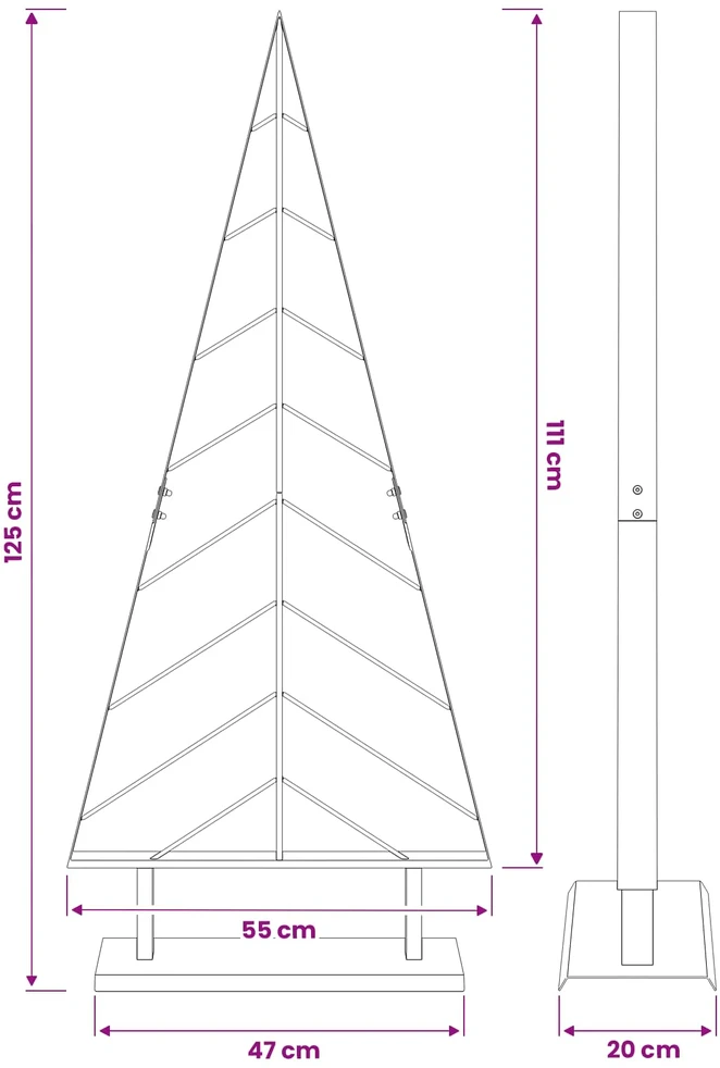 Metalinė Kalėdų eglutė su stovu KUOPIO 125 cm Plienas Balta