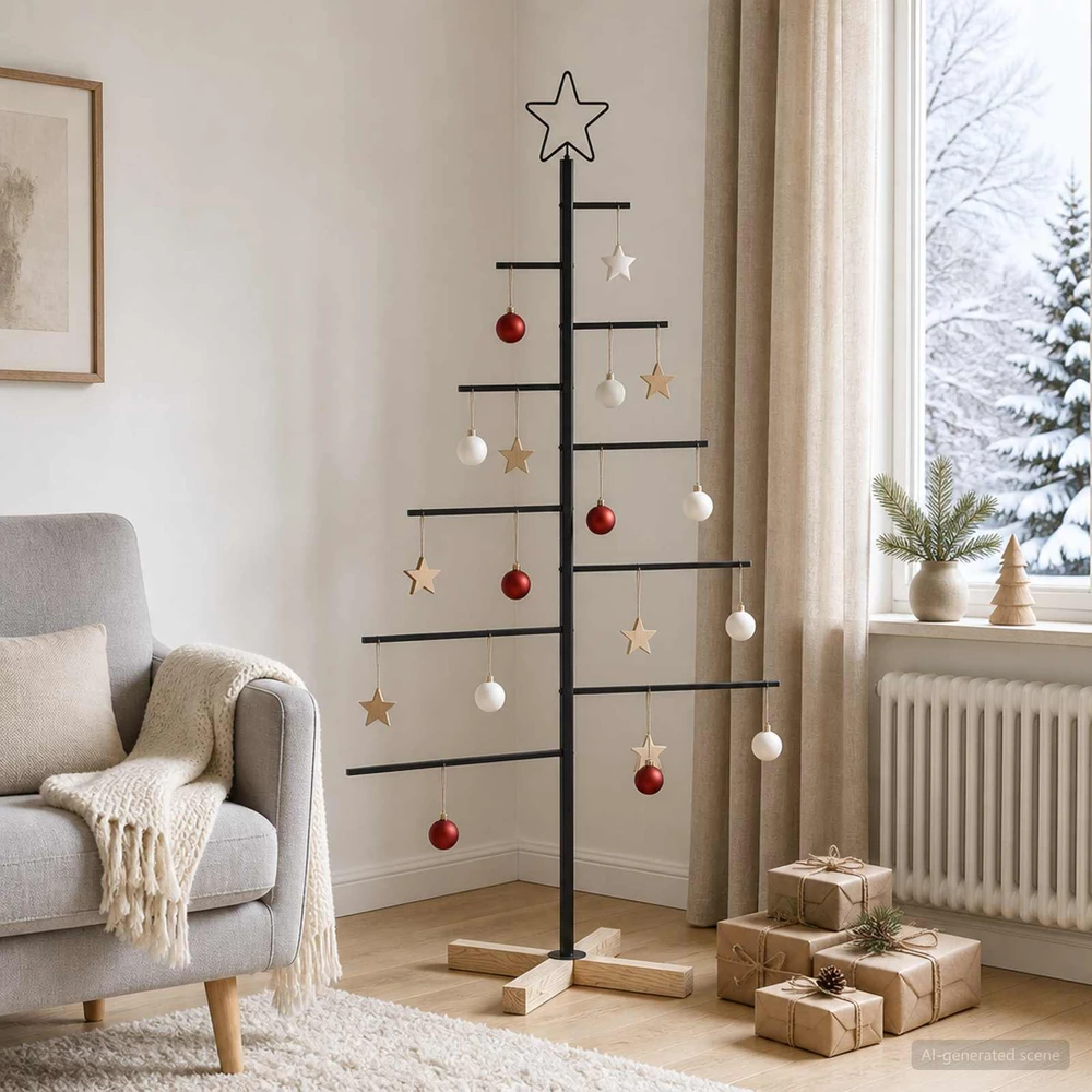 Metalinis Kalėdų medis KUOPIO 125 cm Plienas Juoda