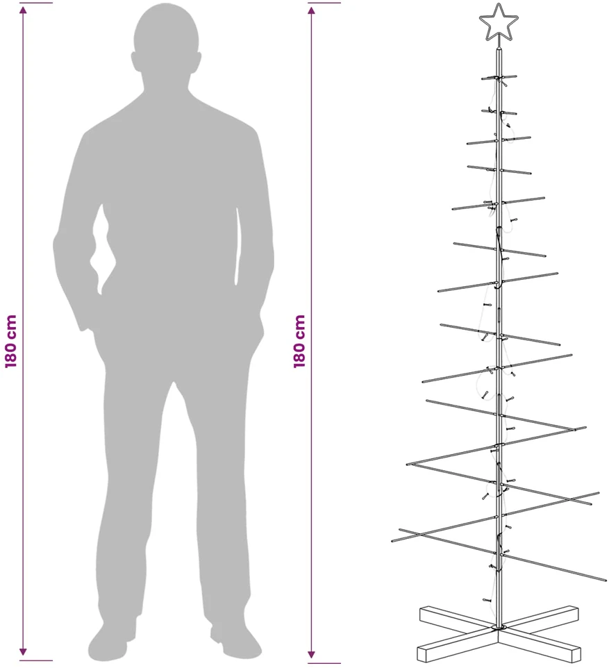 Metalinė Kalėdų eglutė su stovu KUOPIO 180 cm Šilta balta