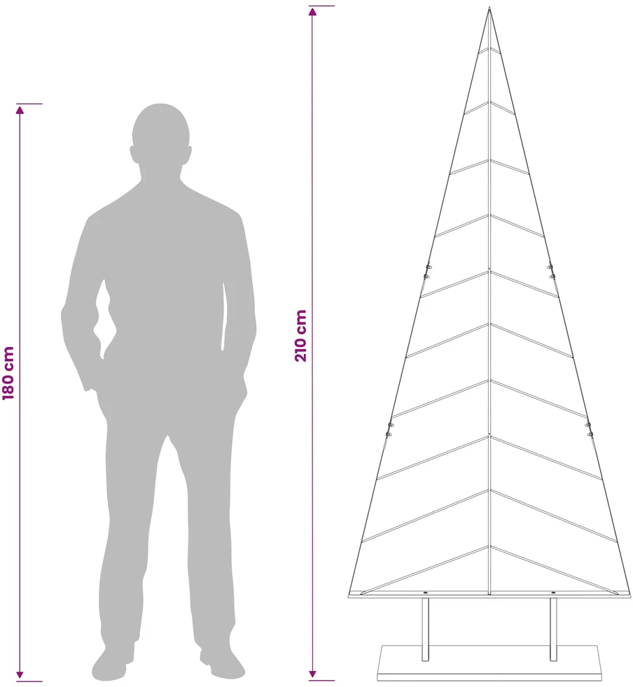 Metalinė Kalėdų eglutė su stovu KUOPIO 210 cm Plienas Balta