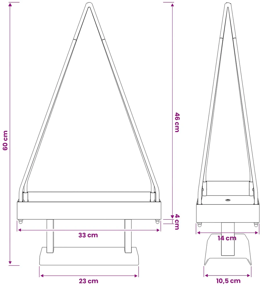 Metalinė Kalėdų eglutė su stovu KUOPIO 60 cm Plienas Juoda