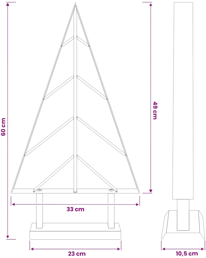 Metalinė Kalėdų eglutė su stovu KUOPIO 60 cm Plienas Balta