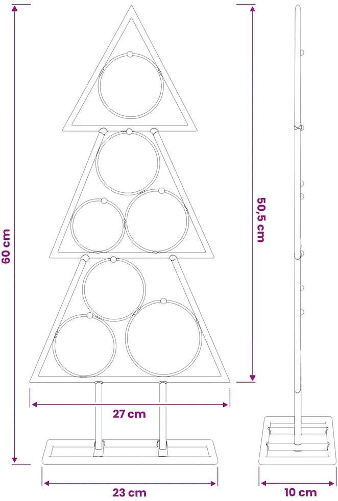 Metalinis Kalėdų medis KUOPIO 60 cm Plienas Auksinė