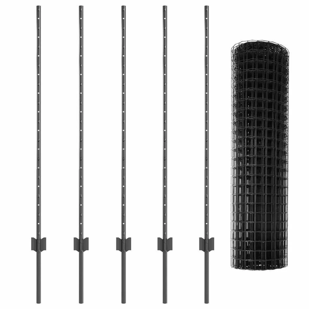 Euro tvoros su stulpu 10 x 1,2 m PVC dengtas plienas Pilka