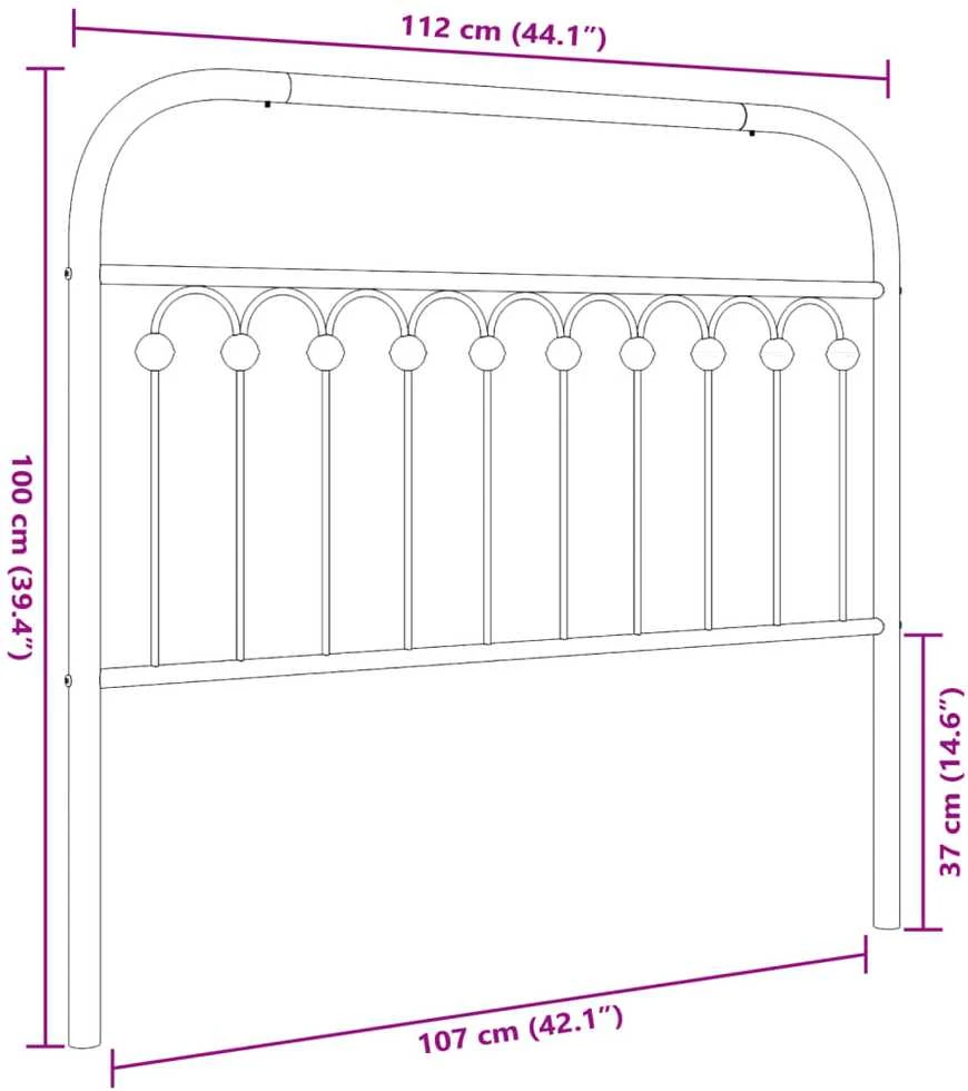 Metalinis galvūgalis, baltos spalvos, 107cm