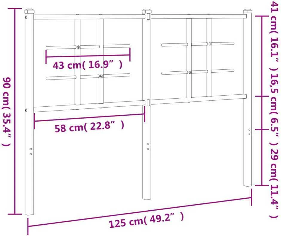 Metalinis galvūgalis, baltos spalvos, 120cm