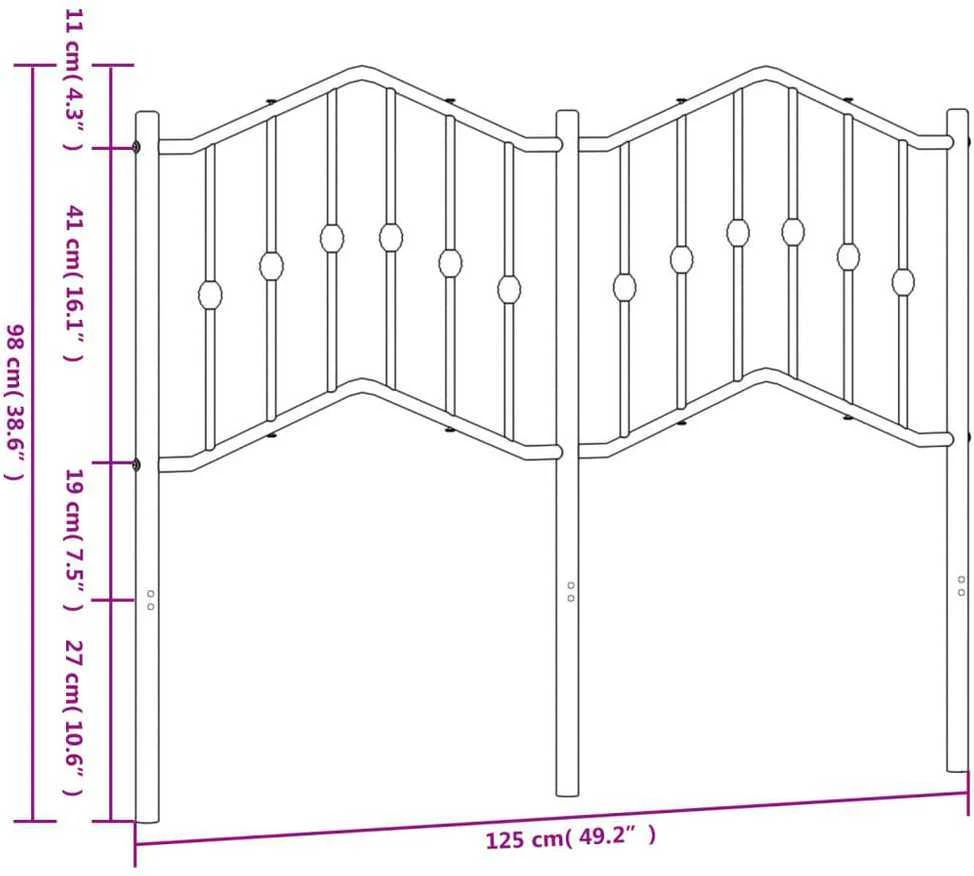 Metalinis galvūgalis, baltos spalvos, 120cm