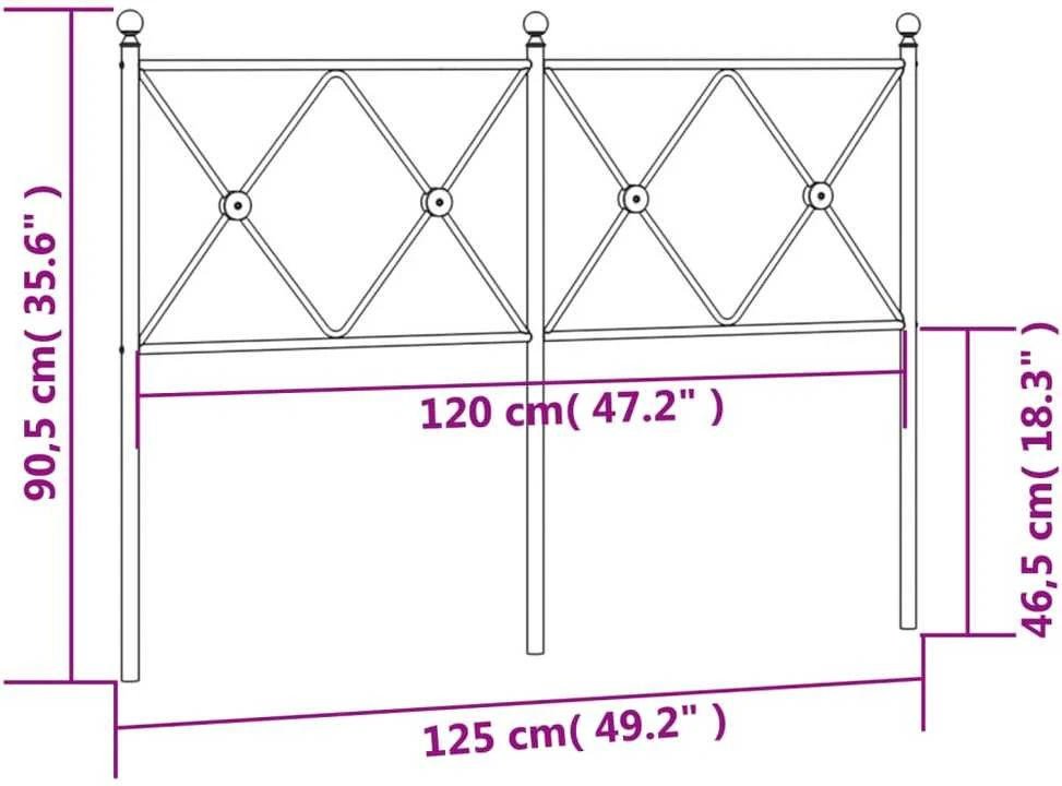 Metalinis pakaitinis galvūgalis, baltos spalvos, 120cm