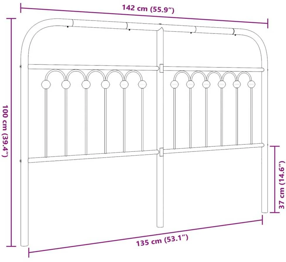 Metalinis galvūgalis, baltos spalvos, 135cm