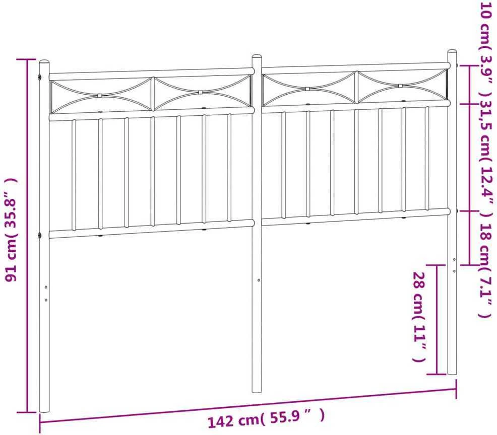 Metalinis galvūgalis, baltos spalvos, 135cm