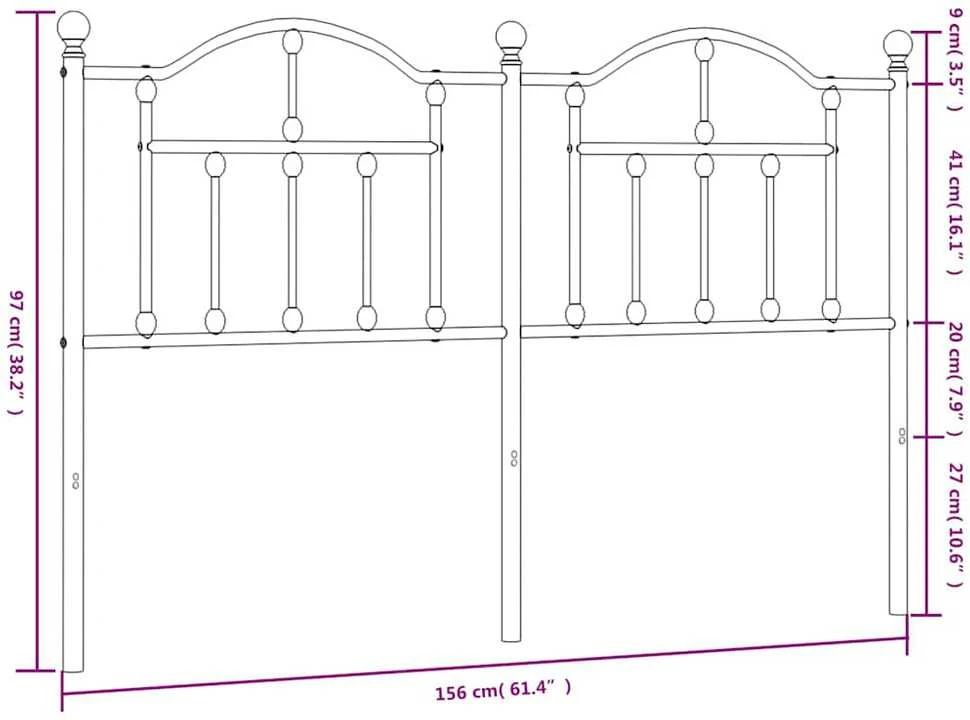 Metalinis galvūgalis, baltos spalvos, 150cm