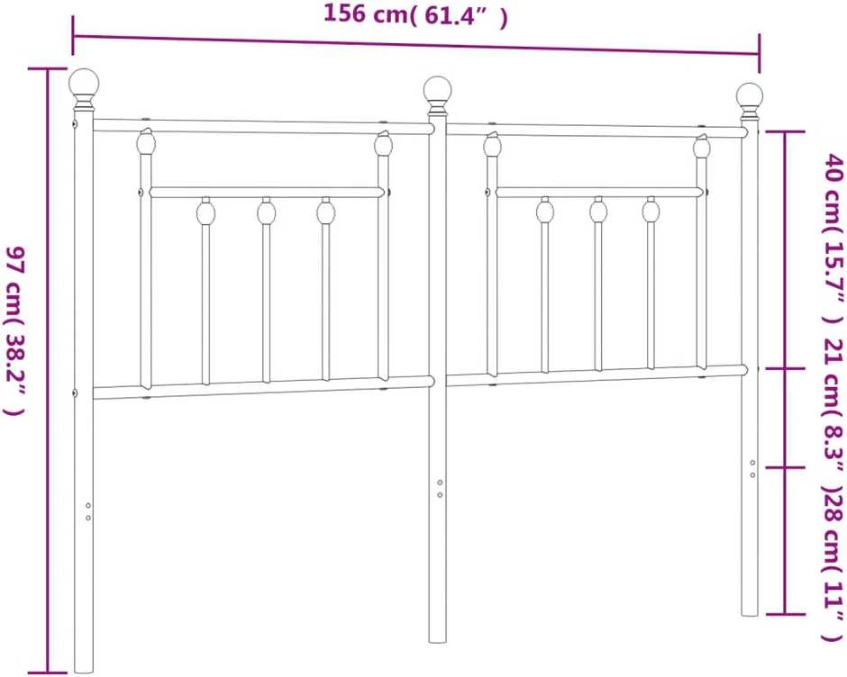 Metalinis galvūgalis, baltos spalvos, 150cm