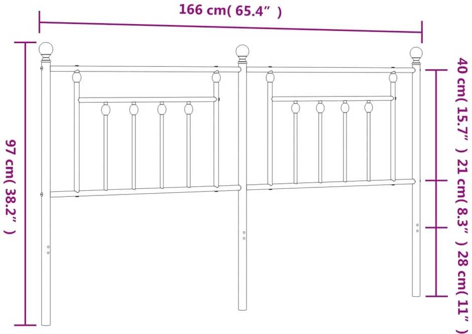 Metalinis galvūgalis, baltos spalvos, 160cm