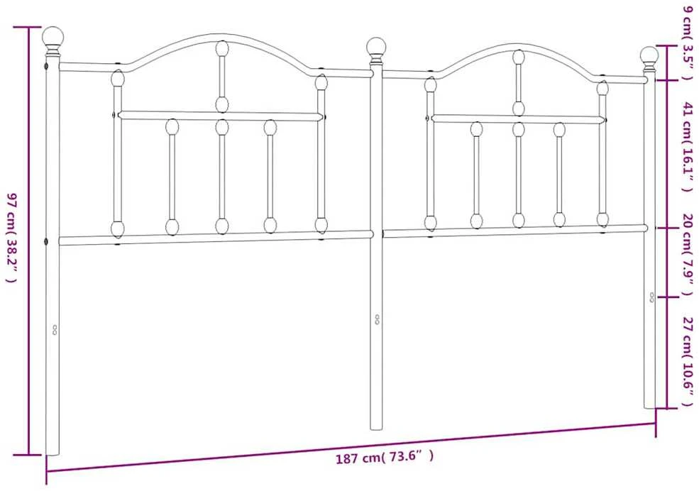 Metalinis galvūgalis, baltos spalvos, 180cm