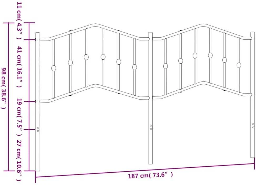 Metalinis galvūgalis, baltos spalvos, 180cm