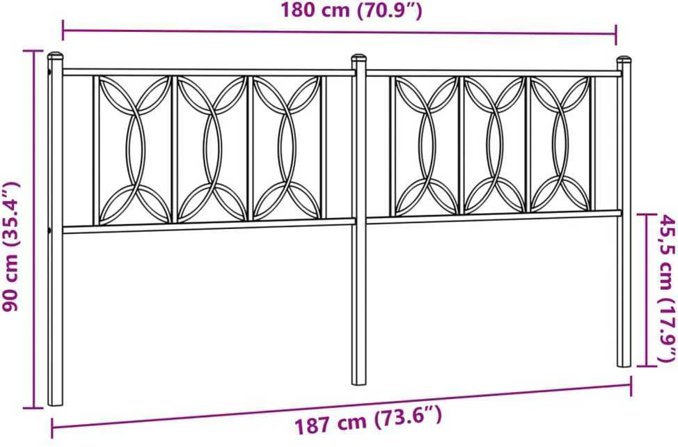 Metalinis pakaitinis galvūgalis, baltos spalvos, 180cm