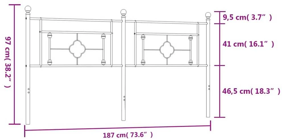 Metalinis galvūgalis, baltos spalvos, 180cm