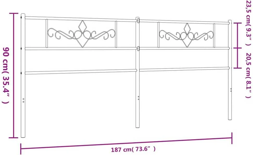 Metalinis galvūgalis, baltos spalvos, 180cm