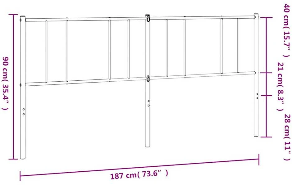 Metalinis galvūgalis, baltos spalvos, 180cm