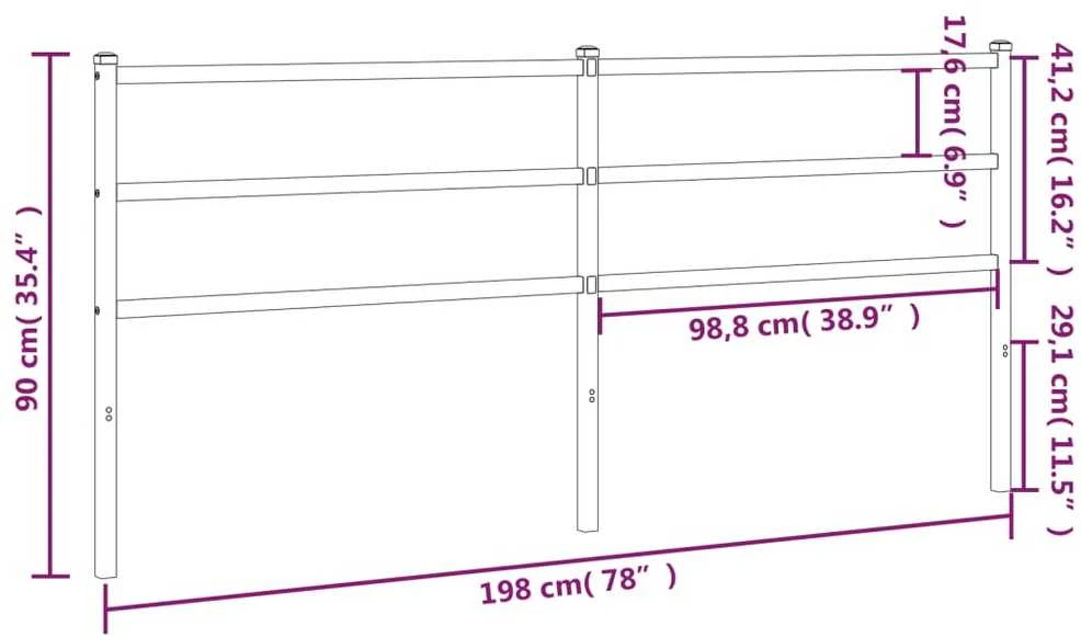 Metalinis pakaitinis galvūgalis, baltos spalvos, 193cm