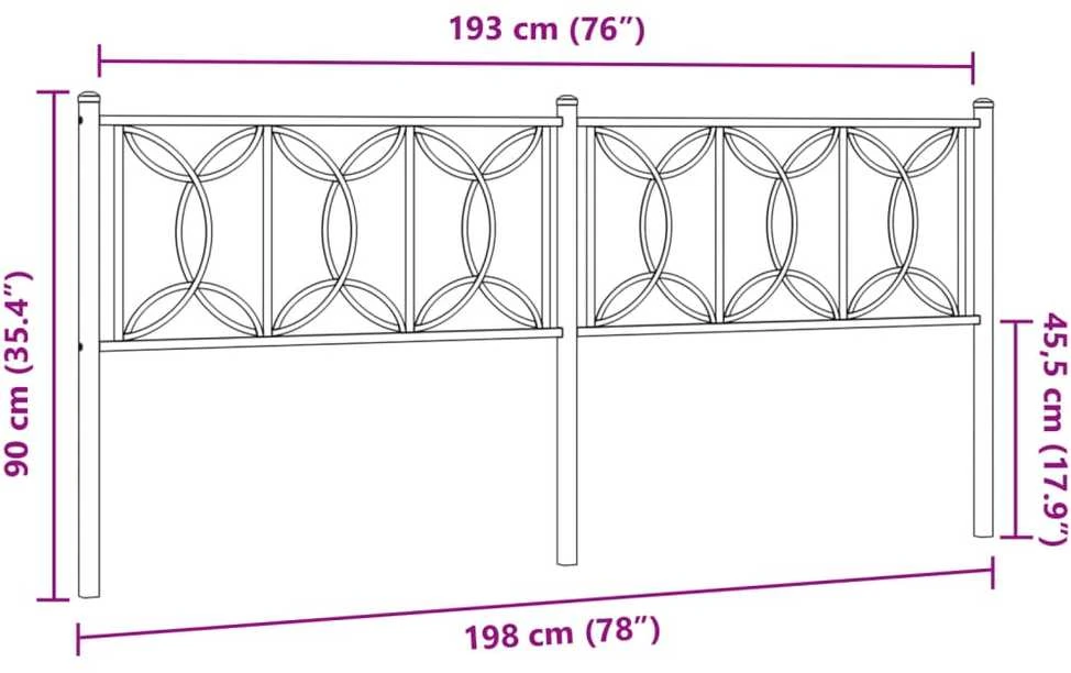 Metalinis pakaitinis galvūgalis, baltos spalvos, 193cm