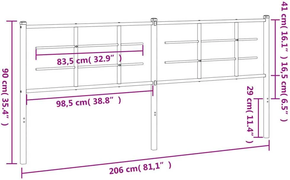 Metalinis galvūgalis, baltos spalvos, 200cm