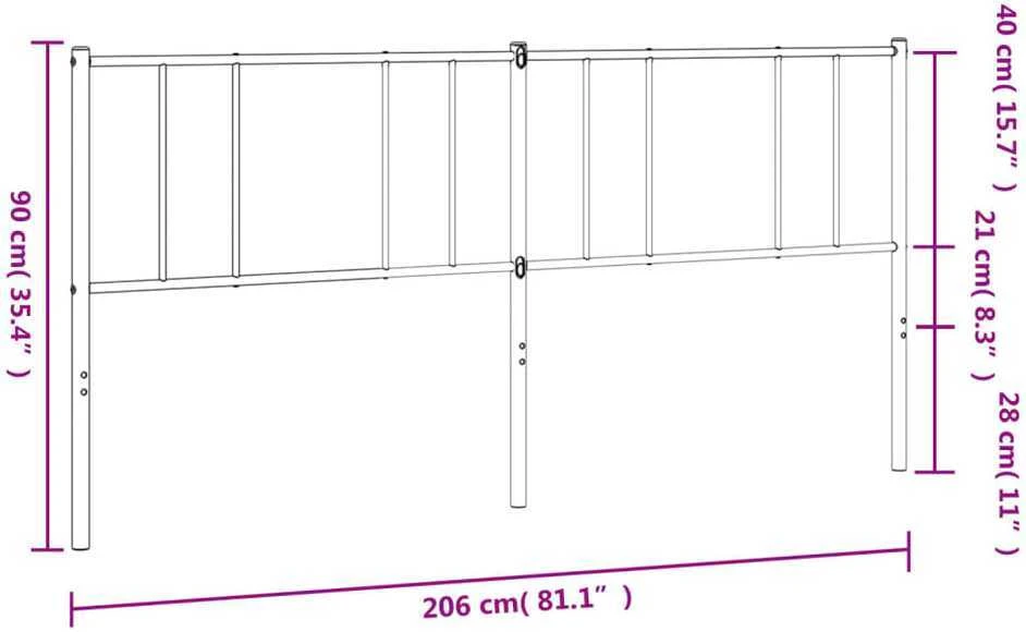Metalinis galvūgalis, baltos spalvos, 200cm