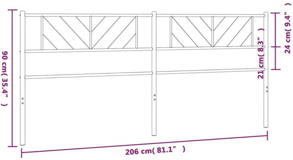 Metalinis galvūgalis, baltos spalvos, 200cm