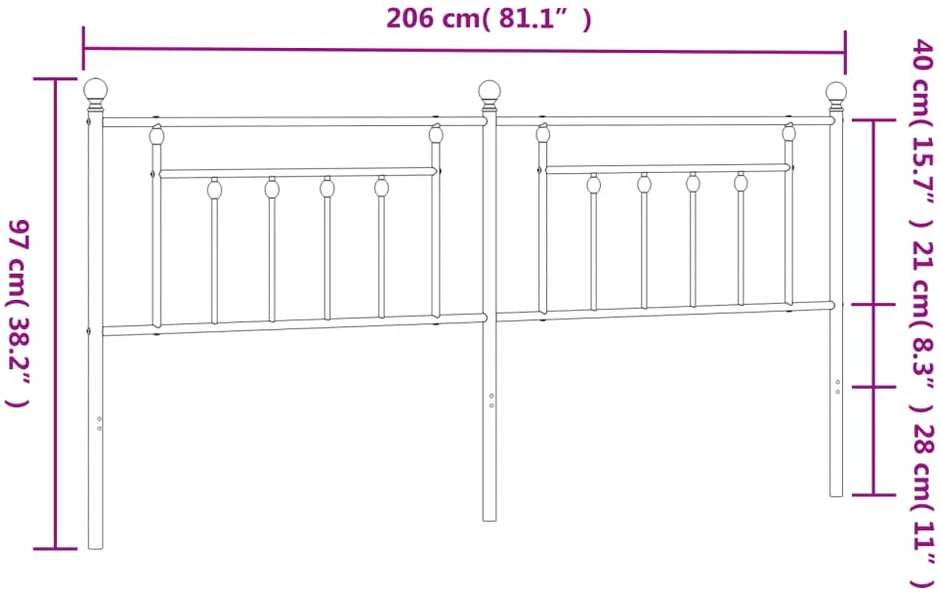 Metalinis galvūgalis, baltos spalvos, 200cm