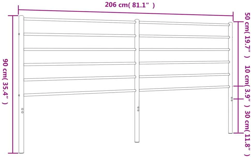 Lova Metalinis pakaitinis galvūgalis, baltos spalvos, 200cm