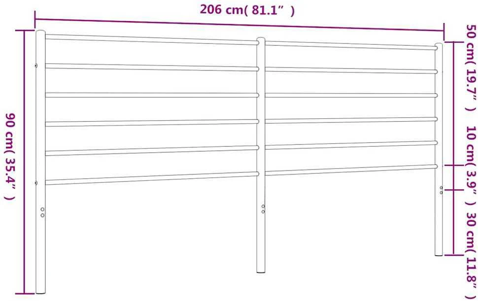 Lova Metalinis pakaitinis galvūgalis, baltos spalvos, 200cm
