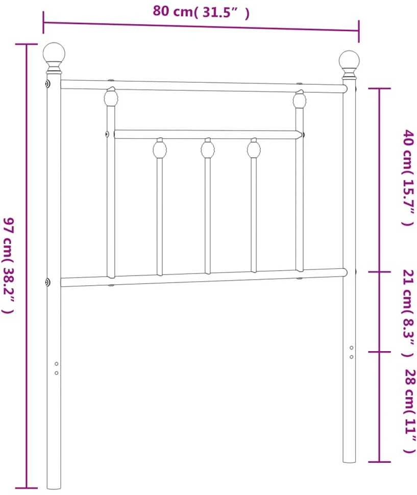 Metalinis galvūgalis, baltos spalvos, 75cm