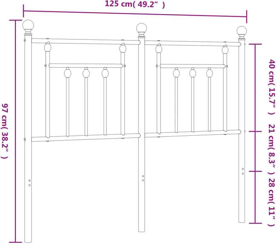 Metalinis galvūgalis, juodos spalvos, 120cm