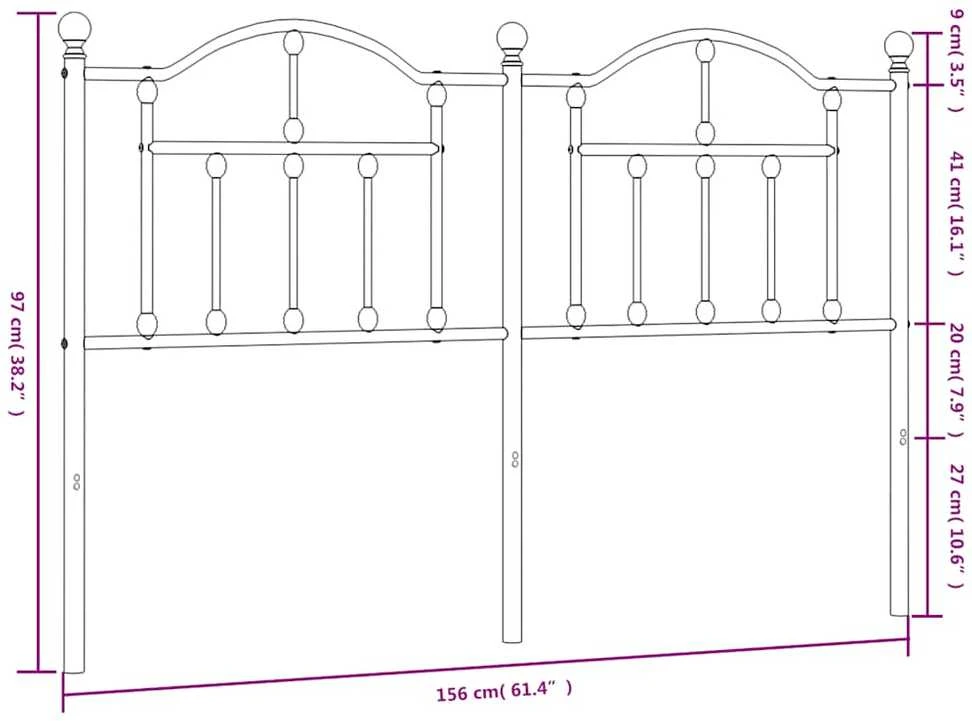 Metalinis galvūgalis, juodos spalvos, 150cm