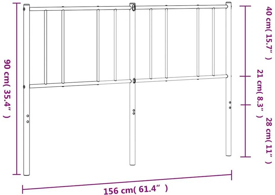 Metalinis galvūgalis, juodos spalvos, 150cm